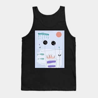 Kids Rain and Shine Stick Figure Tank Top